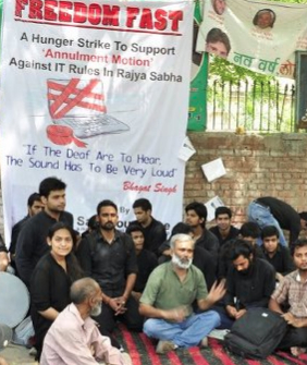 Freedom Fast hunger strike, India. Image courtesy ‘I Love India'.