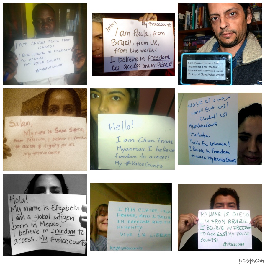 Članovi zajednice Globalnih Glasova predstavljaju svoj slogan #GlasSeBroji 