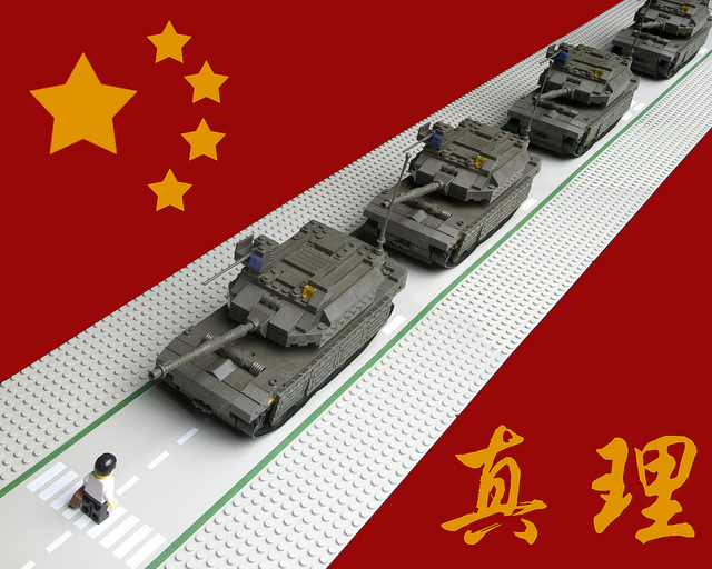 Lego art based on Tiananmen Square massacre. Photo by Eric Constantineau. (CC BY-NC 2.0)