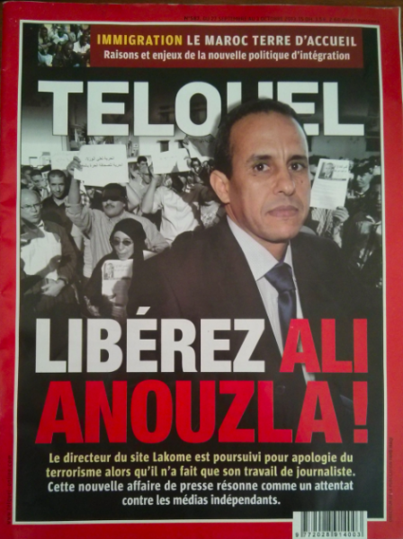 "Free Ali Anouzla!" Cover of TelQuel Magazine