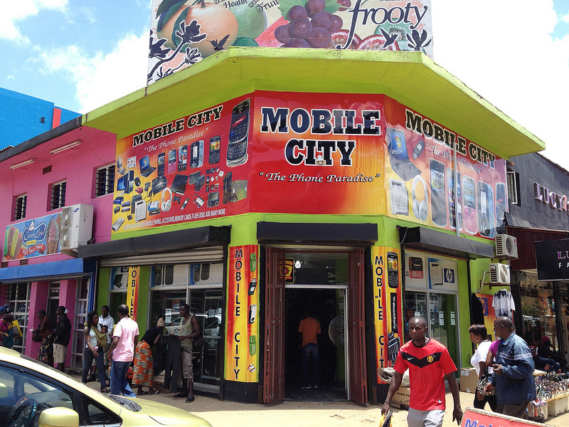 Mobile phone shop in Lusaka. Photo by Curious Lee (CC BY-NC-SA 2.0)