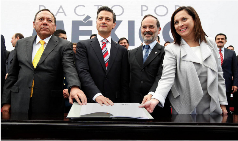 Enrique Pena Nieto signs the "Pact for Mexico". Photo by the Office of the President via Flickr (CC BY 3.0)