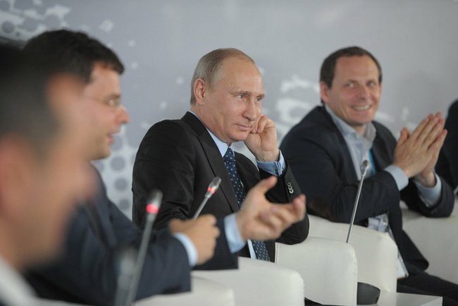 Vladimir Putin attends the Internet Entrepreneurship in Russia Forum in Moscow, June 10, 2014, Kremlin Press Service.