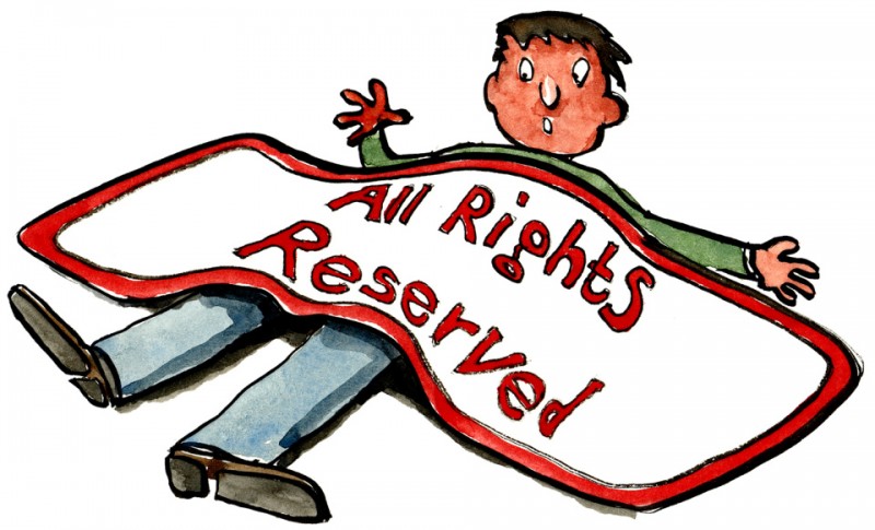 "Tutti i diritti riservati." Disegni di Frits Ahlefeldt, disponibili al pubblico.