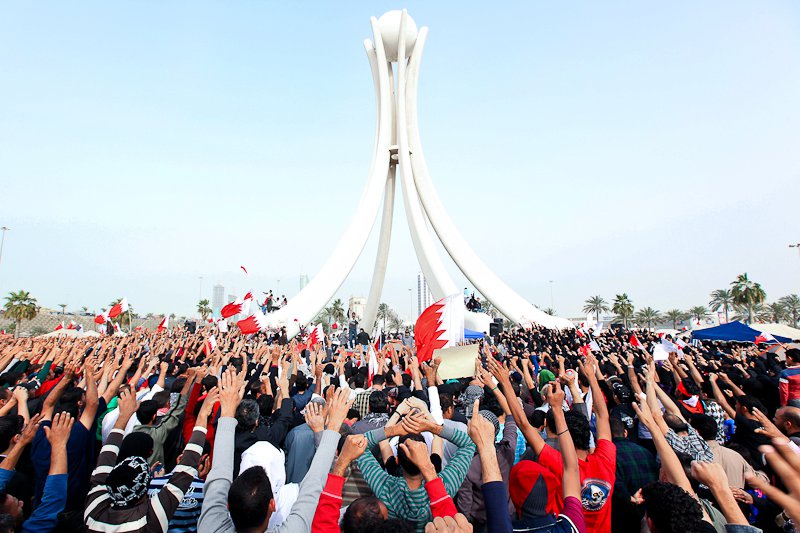 Protests in Bahrain, 2011. Photo by Bahraini activist via Wikimedia Commons (CC BY-SA 3.)