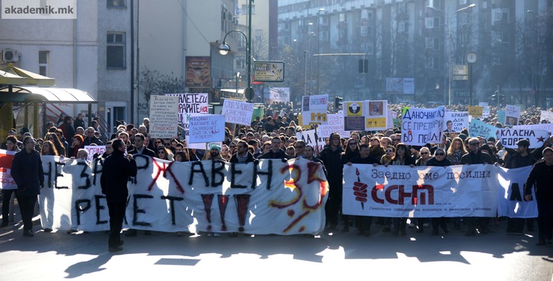 Demonstrators in Skopje, Macedonia, December 2014. Photo by Akademik.mk, used with permission.