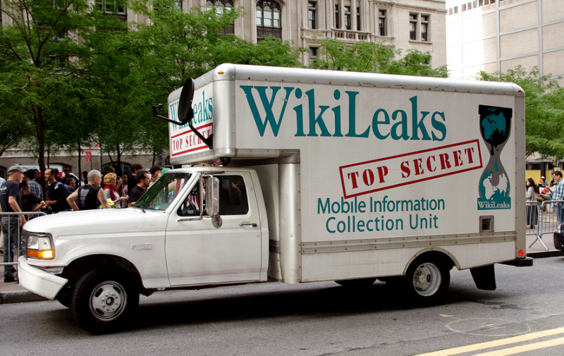 WikiLeaks truck at Occupy Wall Street, 2011. Photo by David Shankbone via Wikimedia Commons (CC BY 3.0)